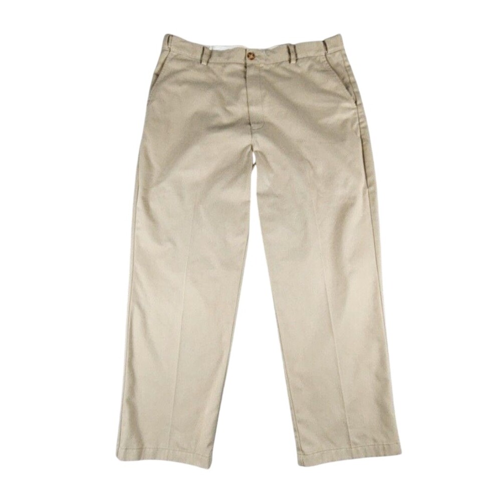 L.L. Bean Pants Mens 38x29 Beige Comfort Waist Chino Cotton Classic Casual
